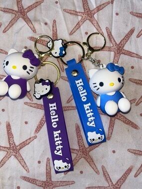Sanrio Hello Kitty Keychain Set in Purple and Blue
